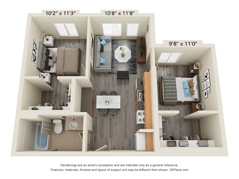 bedroom floor plan, opens a dialog.